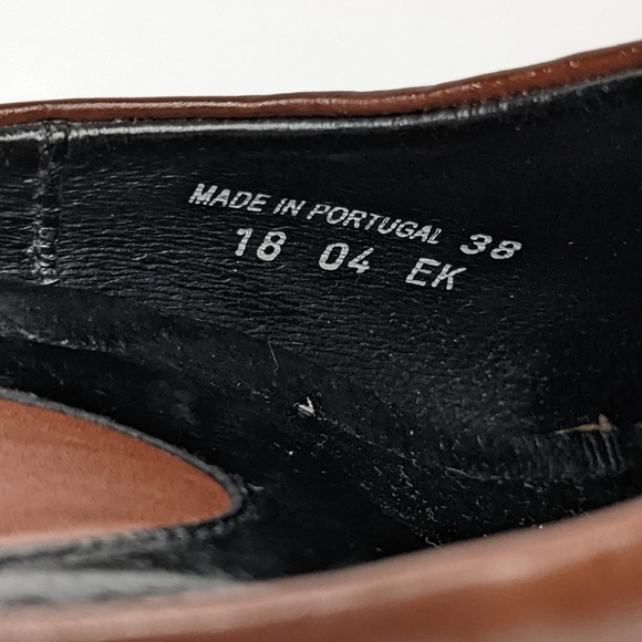 Dansko Leather Brown Black Clogs Mules Heeled Comfort Orthopedic Size 38 - Picture 7 of 9